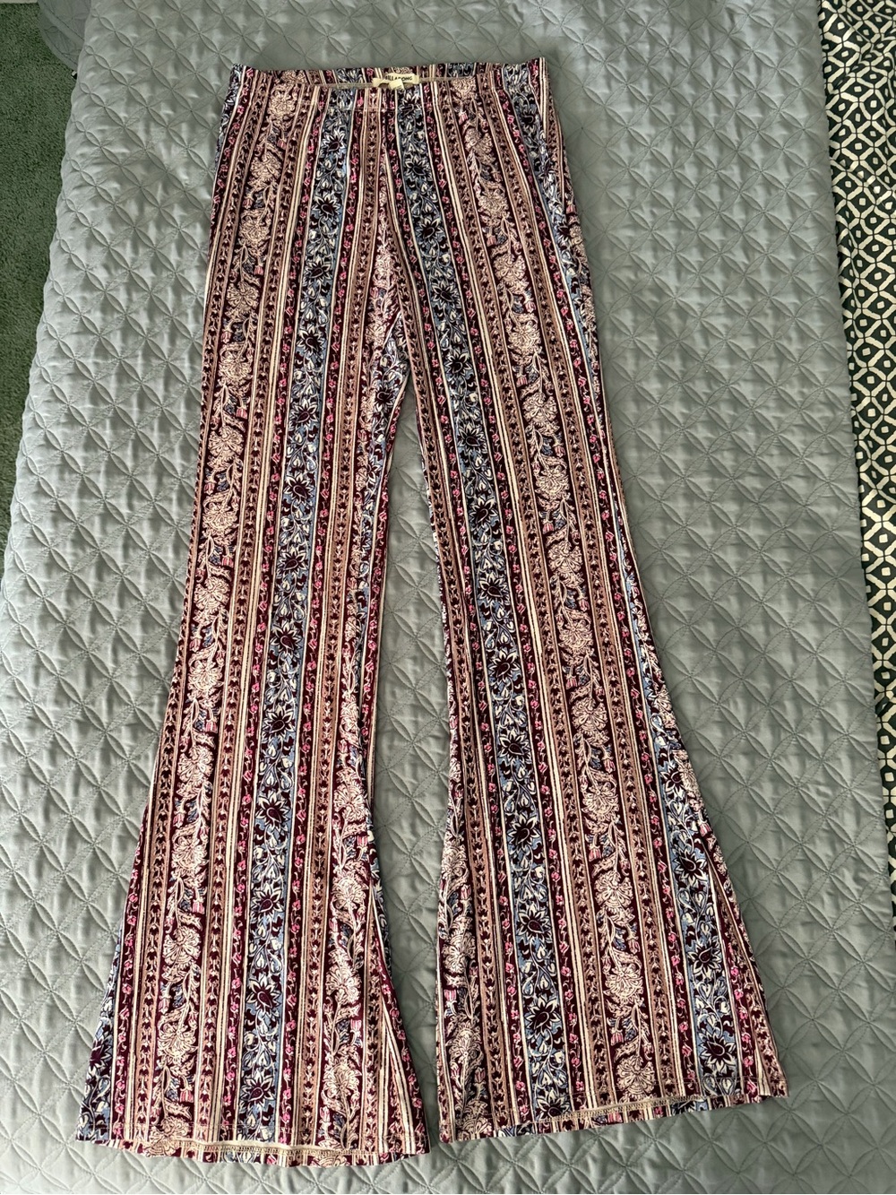 Billabong Multicolor Striped Floral Flare Pants - Picture 1 of 4